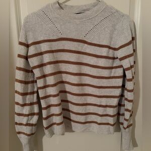 Banana Republic Women's Sweater - Brown and Cream Stripes